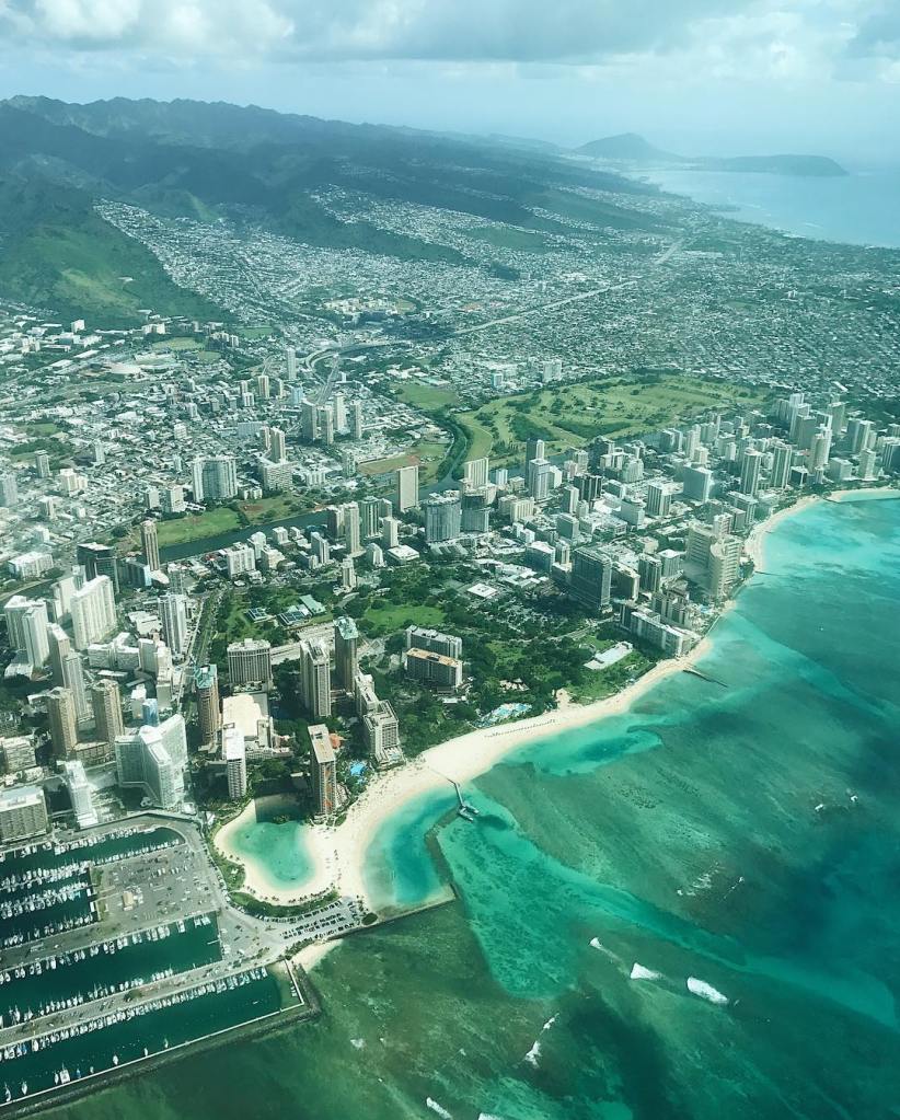 Overhead view of Waikiki
