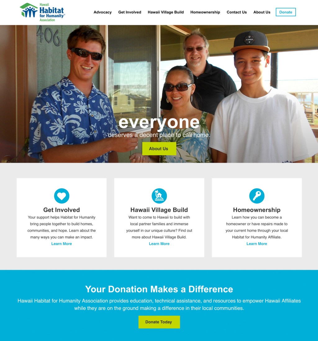 Hawaii Habitat for Humanity Website&nbsp;Design