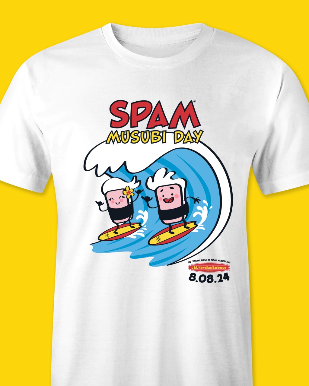 L&L Hawaiian Barbecue SPAM Musubi Day 2024 T-shirt Illustrations &&nbsp;Design