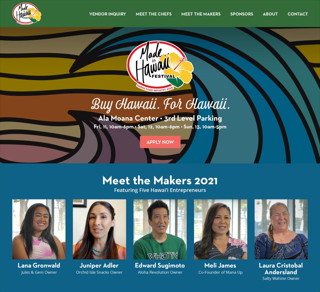 Made In Hawaii Festival Website Design